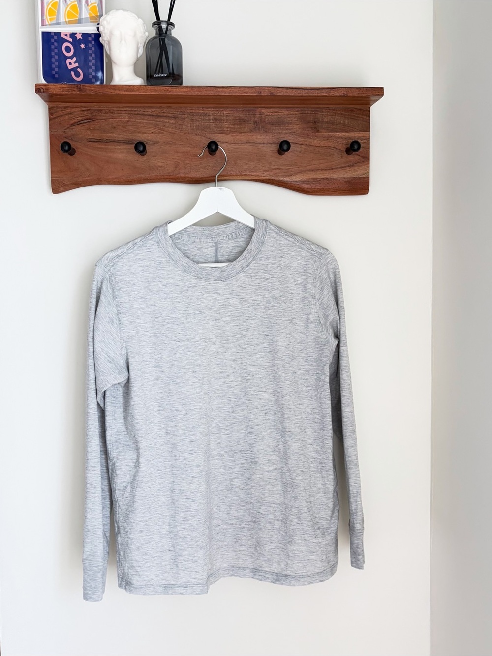 Lululemon All Yours Organic Cotton Long-Sleeve Shirt Heathered Light Grey MED